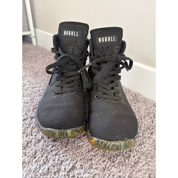 NOBULL High Top Trainer Shoes Unisex Mens 5.5 Women’s Size 7 Black Canvas - Picture 5 of 9